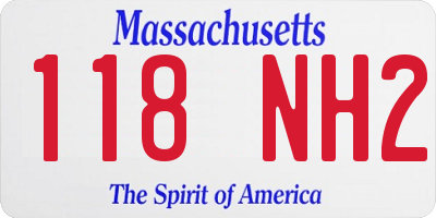 MA license plate 118NH2