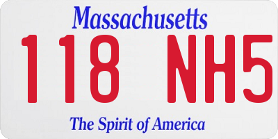 MA license plate 118NH5