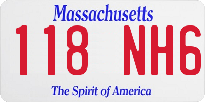 MA license plate 118NH6