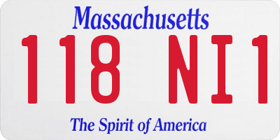 MA license plate 118NI1