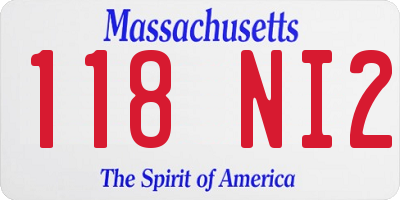 MA license plate 118NI2