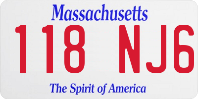 MA license plate 118NJ6
