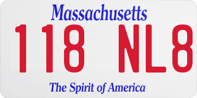 MA license plate 118NL8