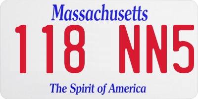 MA license plate 118NN5