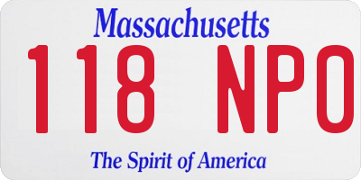 MA license plate 118NP0