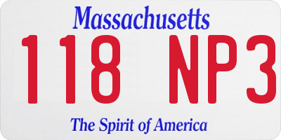 MA license plate 118NP3
