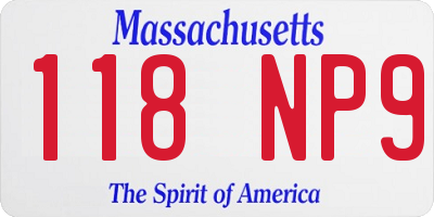 MA license plate 118NP9