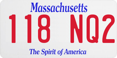 MA license plate 118NQ2