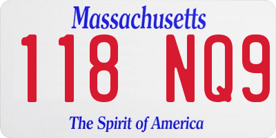 MA license plate 118NQ9
