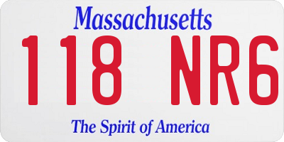 MA license plate 118NR6