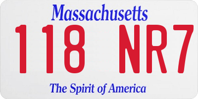 MA license plate 118NR7