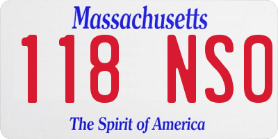 MA license plate 118NS0