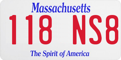 MA license plate 118NS8