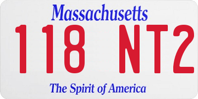 MA license plate 118NT2