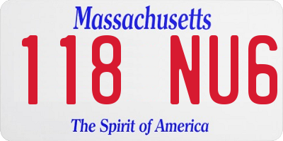 MA license plate 118NU6