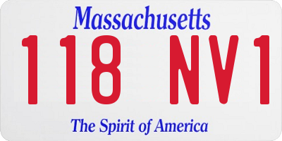 MA license plate 118NV1