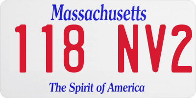 MA license plate 118NV2