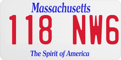MA license plate 118NW6