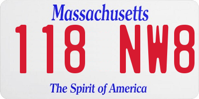 MA license plate 118NW8