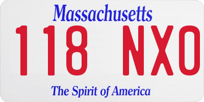 MA license plate 118NX0