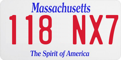 MA license plate 118NX7