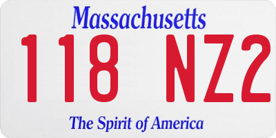 MA license plate 118NZ2