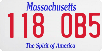 MA license plate 118OB5