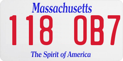 MA license plate 118OB7