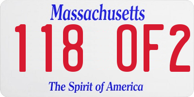 MA license plate 118OF2