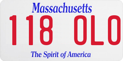 MA license plate 118OL0