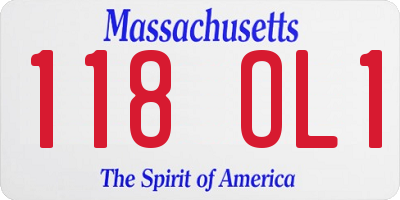 MA license plate 118OL1