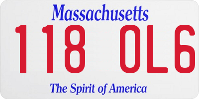 MA license plate 118OL6