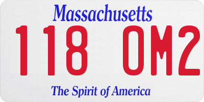 MA license plate 118OM2
