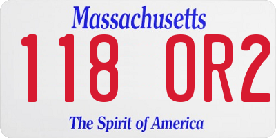 MA license plate 118OR2