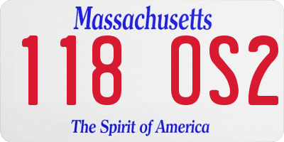 MA license plate 118OS2