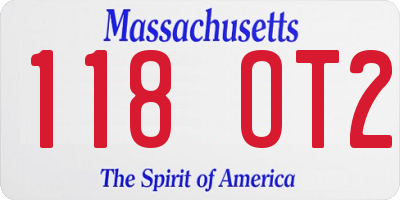 MA license plate 118OT2