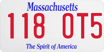 MA license plate 118OT5