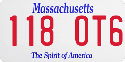 MA license plate 118OT6