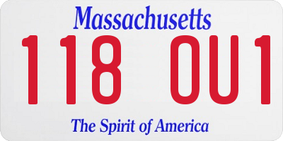 MA license plate 118OU1