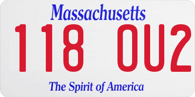MA license plate 118OU2