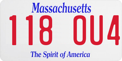 MA license plate 118OU4