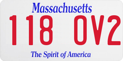 MA license plate 118OV2
