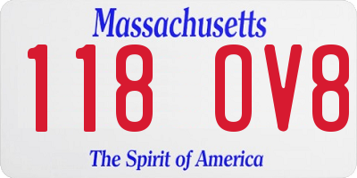 MA license plate 118OV8
