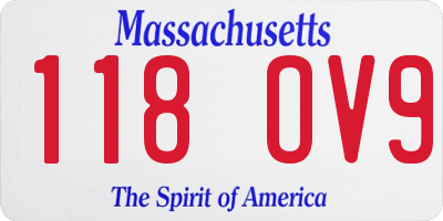 MA license plate 118OV9