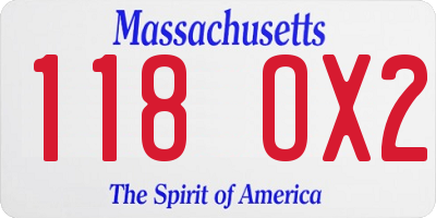 MA license plate 118OX2