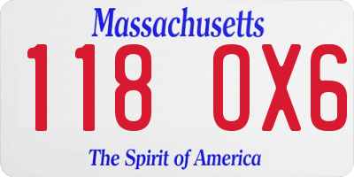 MA license plate 118OX6