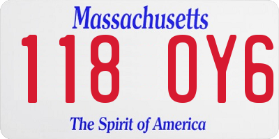 MA license plate 118OY6