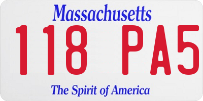 MA license plate 118PA5