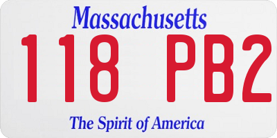 MA license plate 118PB2