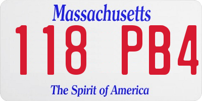 MA license plate 118PB4